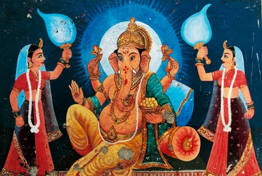 Représentation de Ganesh, Bénarès, Inde