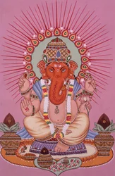 Peinture miniature de Lord Ganesh Ganpati sur papier