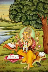 Miniature de Ganesh sur papier