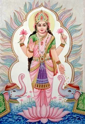 Miniature de la déesse Laxmi, Inde