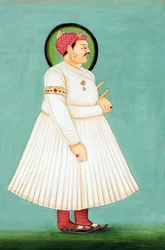 Peinture miniature du Maharaja Sawai Ishwari Singh, Jaipur