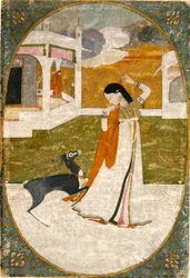 Nayika avec Cerf, Punjab Hills