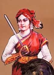Portrait de Rani Laxmibai, reine de Jhansi, grande combattante de la liberté de la première guerre d