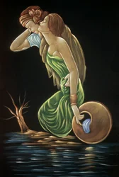 Peinture de Sohni Mahiwal sur velours