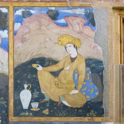 Fresque au palais de Chehel Sotoun, Ispahan, Iran