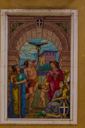 Mosaïque sur la façade d
