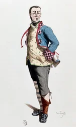 Stenterello, personnage traditionnel de carnaval de Florence, Italie