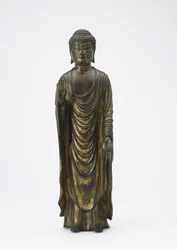Bouddha Amitabha (Amida) le Bouddha de la Lumière Infinie, période Kamakura (bronze doré)