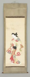 Figure féminine en robe fleurie