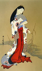 Fille japonaise de la période Genroku