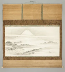 Kakemono, paysage du mont Fuji