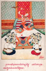 Mahajanaka Jataka. (gravure, vers 1910)