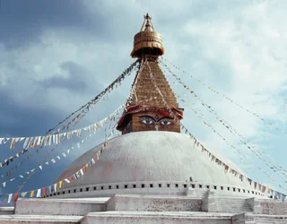 Vue du stupa bouddhiste, 8ème siècle
