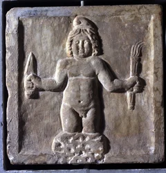 Représentation de Mitra (ou Mithra), une divinité iranienne, né d