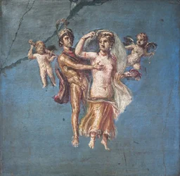 Mars et Vénus sur fond bleu, Herculanum