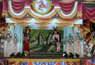 Théâtre de marionnettes à Palerme. Ces marionnettes, appartenant à une tradition sicilienne remontant à l