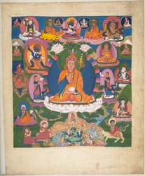 Un des 12 dessins représentant des divinités tibétaines par un artiste tibétain, probablement à Lhassa, c.1800