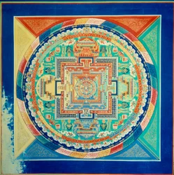 Mandala de Sarvavid Vairocana, plafond du palais du Potala à Lhassa, Tibet