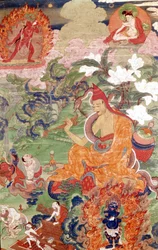 Le magicien Abhayakava du Bengale, Thangka tibétain, Musée Guimet, Paris