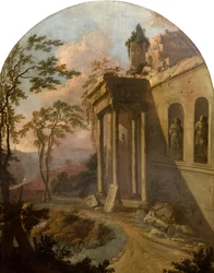 Paysage avec ruine