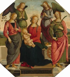Madone et enfant avec deux anges, Sainte Rose et Sainte Catherine d
