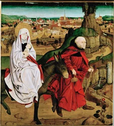 La fuite en Egypte (peinture sur bois)