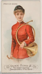 Cor français, de la série Instruments de musique N82 pour les cigarettes de marque Duke, 1888