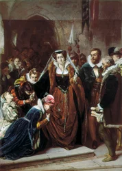 la Reine Marie 1ère Stuart (1542-1587) marche vers l
