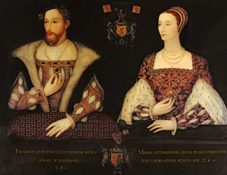 Copie du portrait double original de Marie de Guise (1515-60) et du roi Jacques V (1512-42) commandé par Lord Bute, 1895