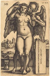 La Mort et la femme nue debout