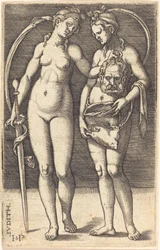 Judith et sa servante debout