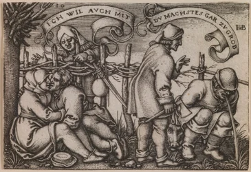 Paysans derrière la haie de la série La fête des paysans ou Les douze mois