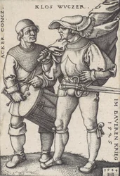 Porte-drapeau et tambour, 1544