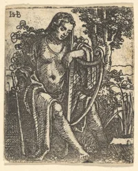 Femme avec une harpe