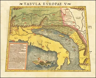 1545 La 5e carte européenne de Ptolémée par Sebastian Munster