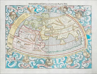 Carte du monde ptolémaïque de 1550 par Sebastian Münster