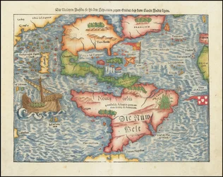Carte des Amériques de 1561 par Sebastian Münster