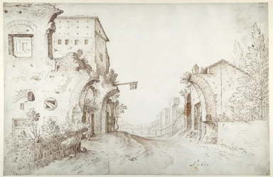 Auberge au bord de la route parmi les ruines d