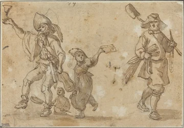 Trois fêtards et un jardinier