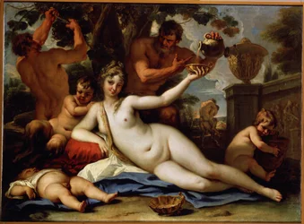 Bacchante et satyres