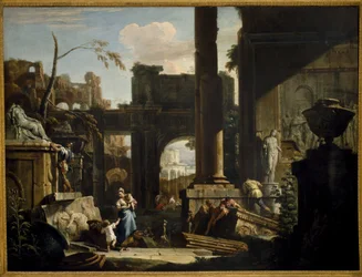 Perspective de ruines avec figures, années 1720