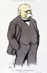 Portrait de Georges Clémenceau - dessiné par Sem, dans « Fantasio » du 01/02/1918, n° 265