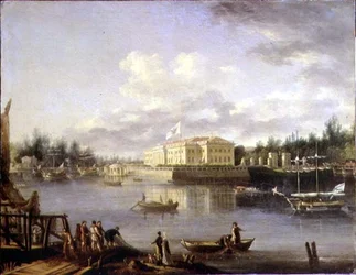 Vue du palais Kamennostrovskiy à travers la Bol