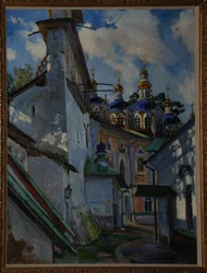 Vue du monastère Pskovo-Petchersky, 1928