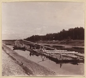 Radeaux de bois, voie navigable Volga-Baltique, Russie