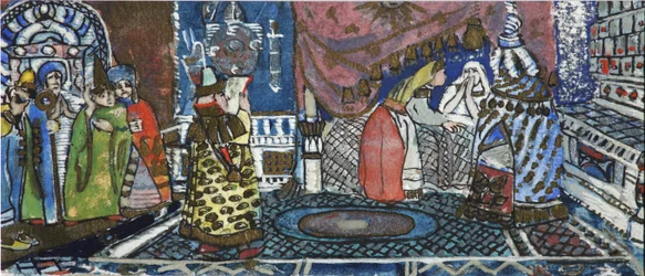Illustration pour le conte de fées du Tsar Saltan par A. Pouchkine