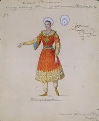 Costume pour le ballet Tsarina Syuyumbeki par A. Blanche, 1832
