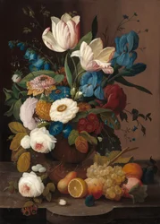 Nature morte, fleurs et fruits