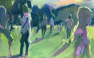 Parc, soir, 2024 (gouache sur papier)