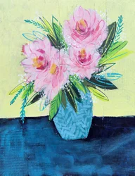 Bouquet floral rose abstrait